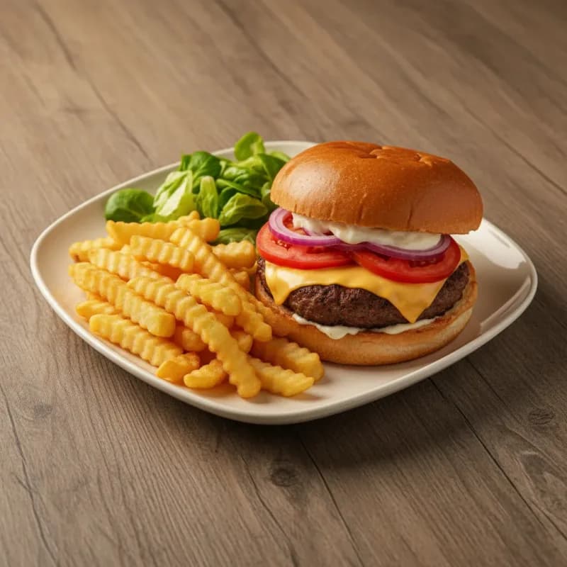 Hamburgare 90g Pommes