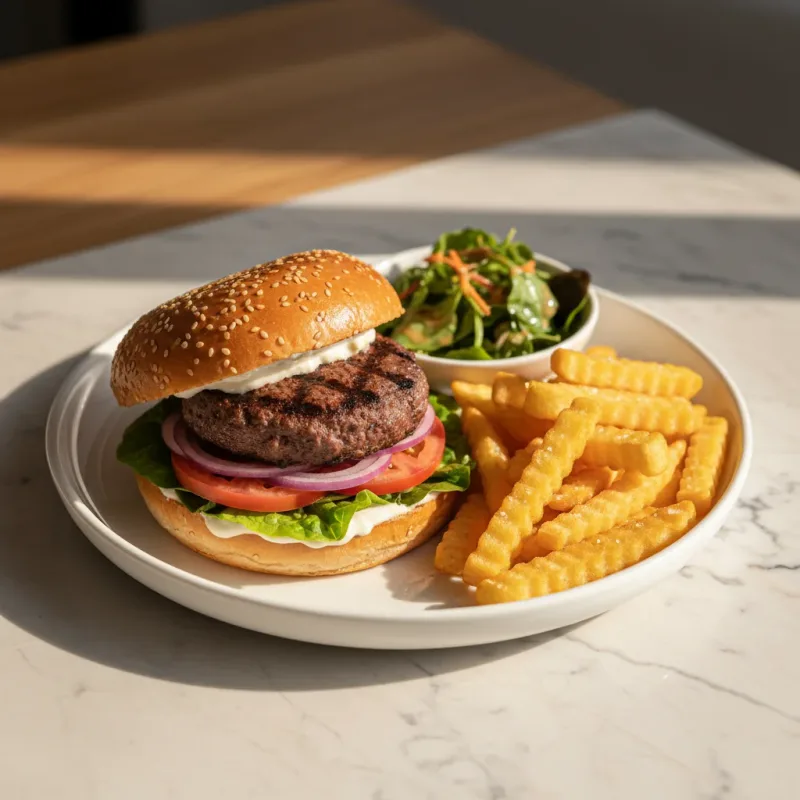 Hamburgare 150g Pommes
